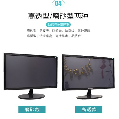 电脑屏幕防反光膜台式笔记本保护膜2磨砂贴膜屏保2.静电吸附