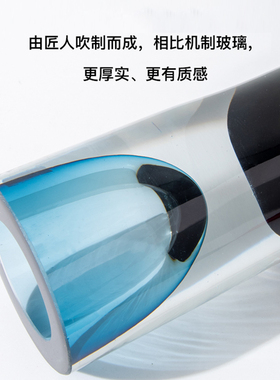 zon 现代海蓝色高底加厚直筒玻璃瓶干水培器装饰