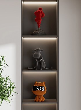 in风客厅展示柜电视柜高档样板间植绒装饰品软装摆设高级感