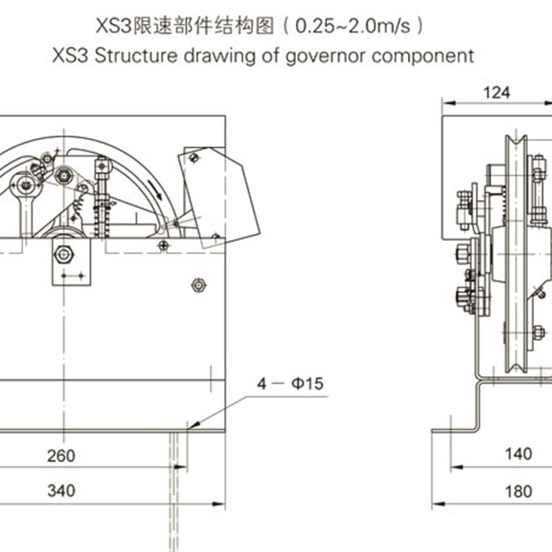 河北东方富达电梯限速器通力蒂森XS3 XS18 XS12B涨紧电梯配件现货