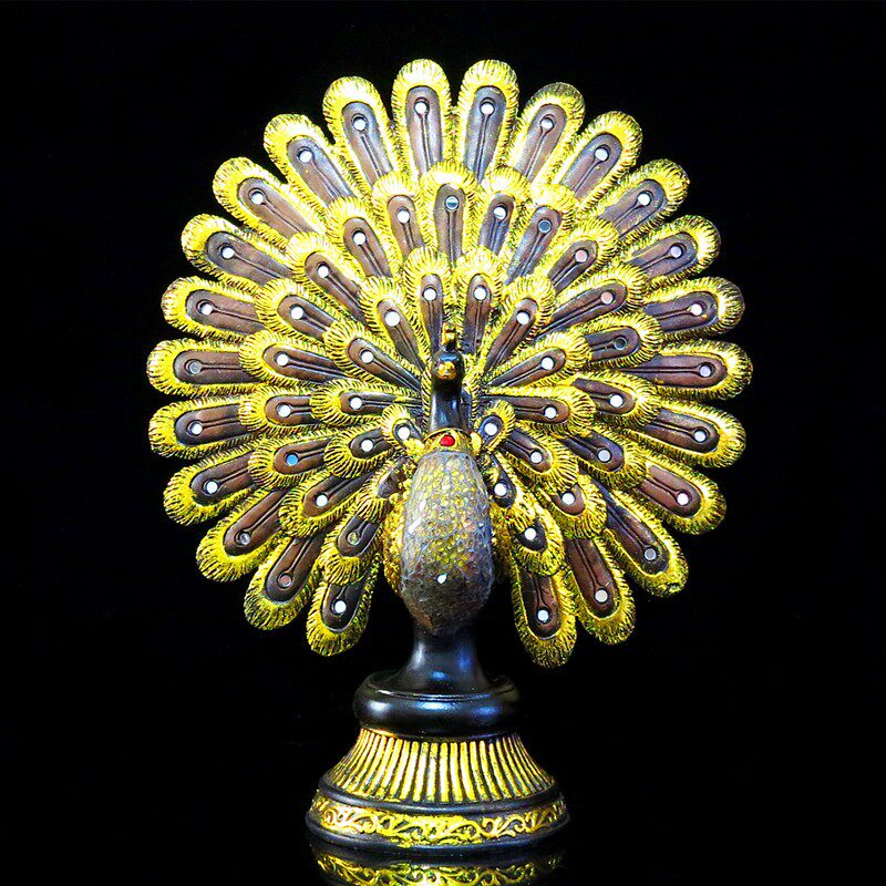 欧式富贵吉祥大雀屏客厅电视柜玄关柜酒吧会所摆设工艺品