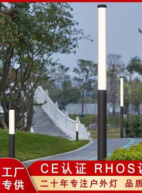 2.5米圆形铝材亚克力庭院灯LED48瓦欧规美规简约圆柱形景观庭院灯