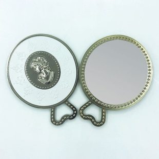 拉杜丽金属复古 欧式公主风手柄镜便携镜化妆镜随身小镜子