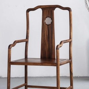 南美胡桃木实木椅子新中式围椅禅意家用Y椅主人椅客椅茶桌椅组合