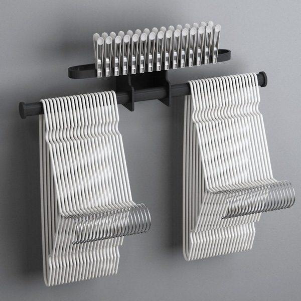 衣架收纳神器不锈钢免打孔壁挂阳台多功能挂钩整理架放衣架的架子,收纳整理,金属衣架,淘宝优惠券,粉丝福利购,淘宝优惠卷