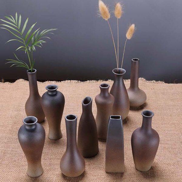 日式陶瓷迷你小花瓶插干花插花器水培复古风桌面禅意茶道装饰摆件,家居饰品,花瓶,淘宝优惠券,粉丝福利购,淘宝优惠卷