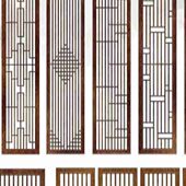 定制木雕仿古门窗新中式 装 修电视背景墙实木格栅镂空花格吊顶隔断