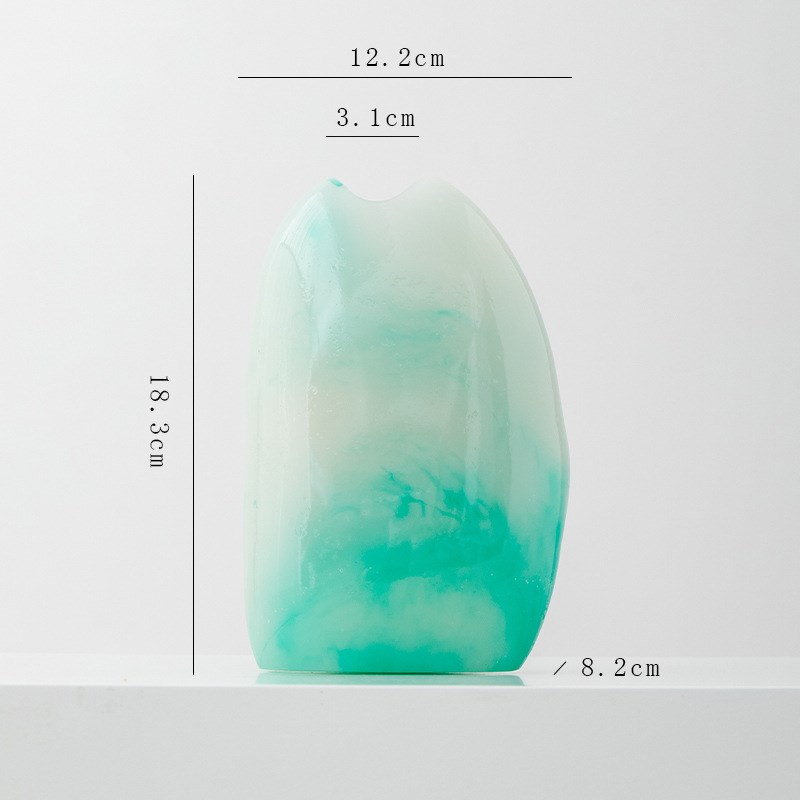 中式复古仿玉石树脂花瓶客v厅餐桌高级感装饰鲜花干花插花摆件花