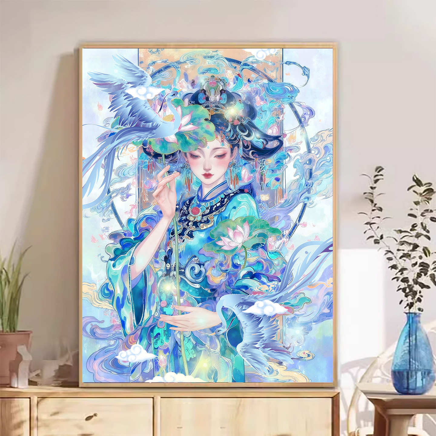 【花田错】新款钻石画清荷韵满钻国风客厅卧室手工手工贴钻装饰画