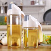 透明防尘防漏自动开合玻璃油壶多用途调味瓶