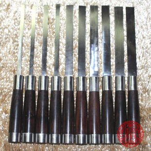 木工工具扁凿装锁利器手工扁铲超硬白钢紫光檀木柄304不锈钢套箍