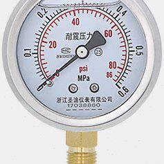 YTN-60不锈钢外壳抗震耐震压力表YN60-0.6MPA 80PSi