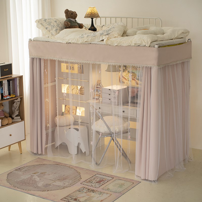 下铺专用遮挡帘公主风学生床帘宿舍上铺强L遮光布加厚女生寝室床