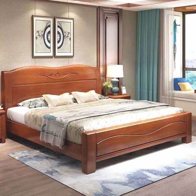 【爆款直降】实木床1.8米双人床主卧1.5米单人储物床1.2米床