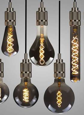 爱迪生灯泡led灯电镀烟灰色灯E27照明ST64G80G95灯调光球泡复古