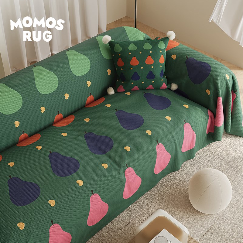 momorug多巴胺鸭梨沙发巾全包罩氛围感四季通用盖布一片式坐垫