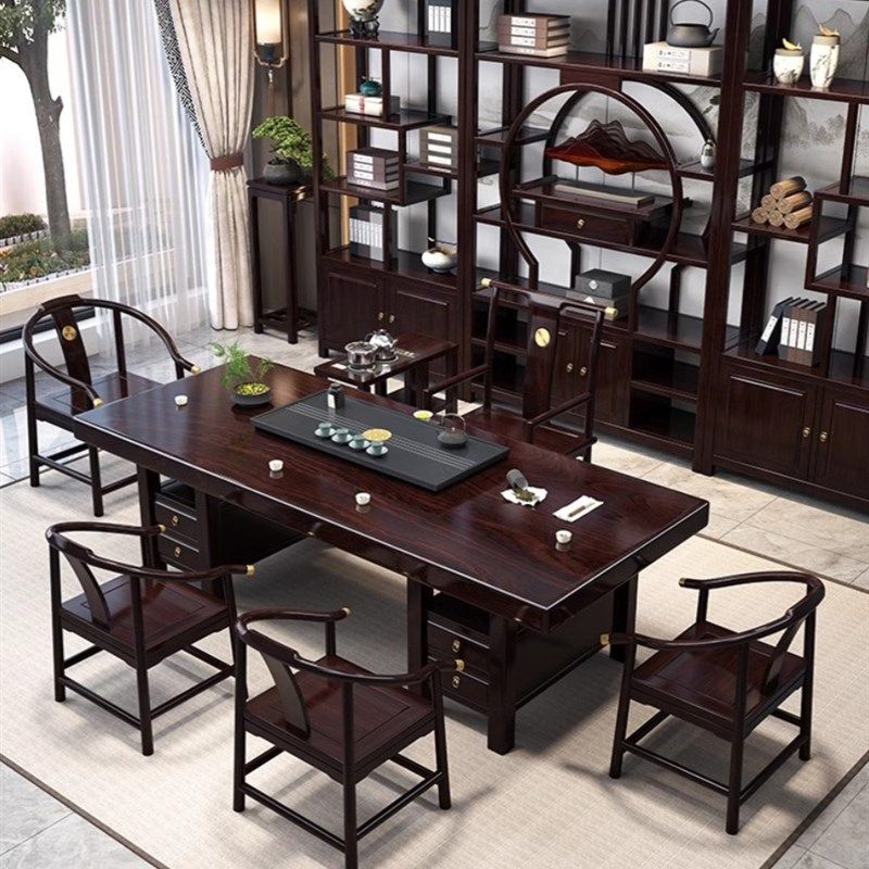 新黑黄檀实木大板茶桌椅家用抽屉办公现代泡茶台,住宅家具,家用茶台/茶桌,淘宝优惠券,粉丝福利购,淘宝优惠卷
