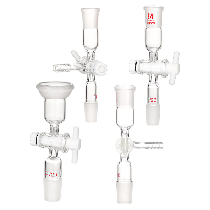 形具活塞变径转换变颈三通抽气转标口球磨口9* 实验室用玻璃转仪