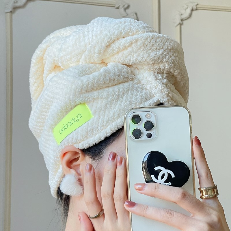 aobadiya 凤梨格双层加厚干发帽吸水透气保护头皮不掉毛干发毛巾