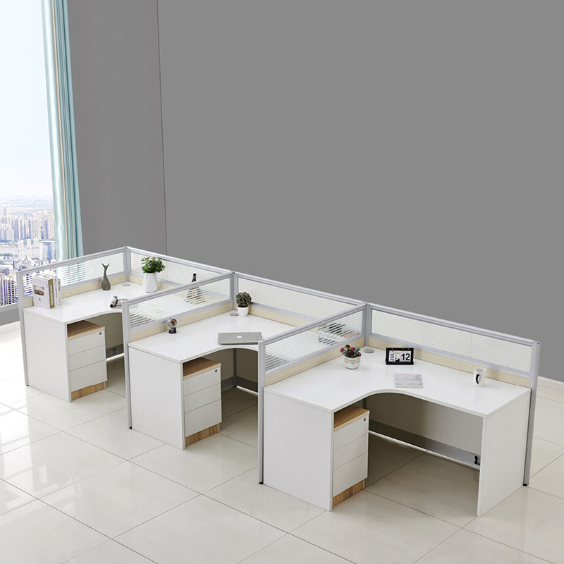 转角带屏风会计办公桌椅人位职员隔断人卡位中介电脑桌挡板