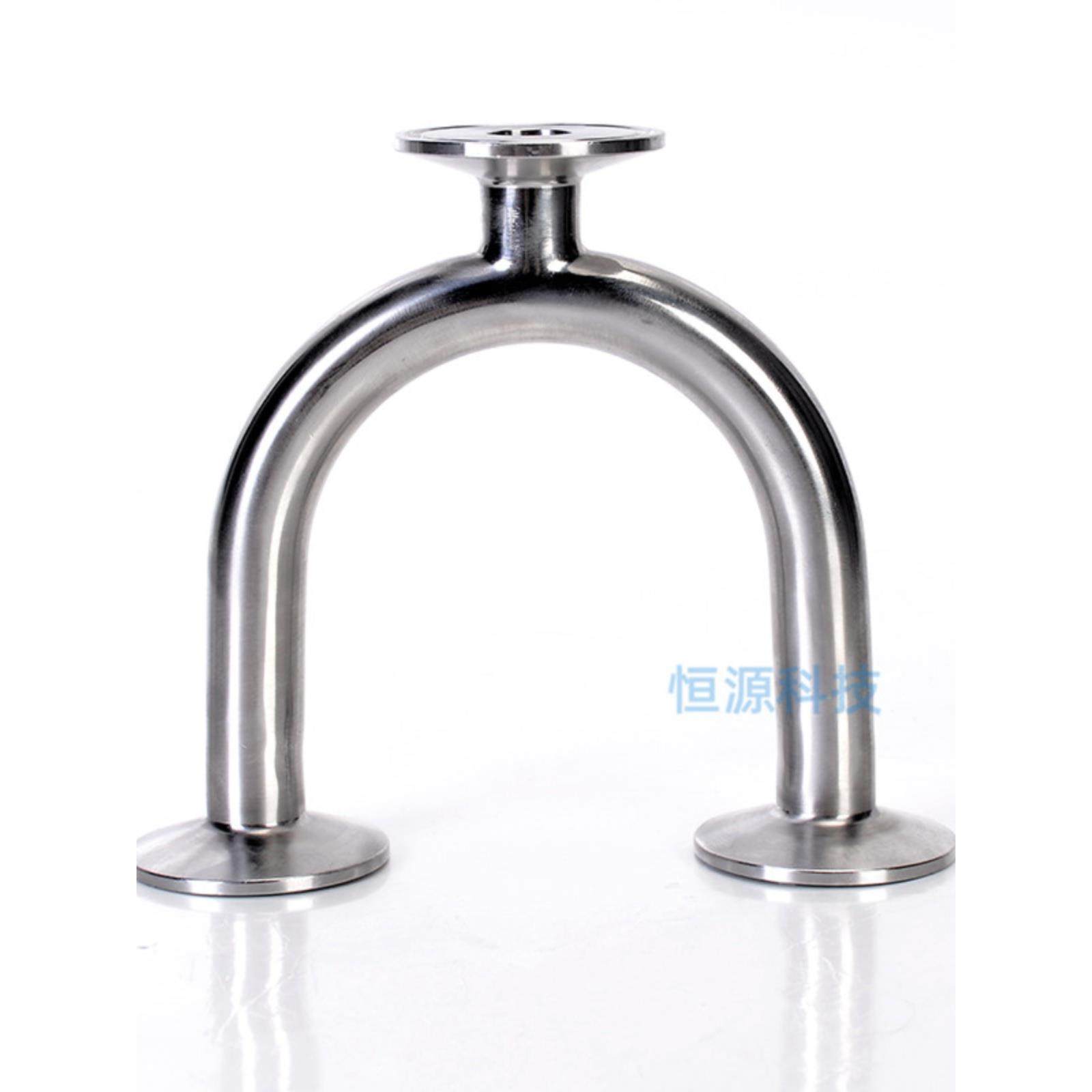 卫生级三通U型管快装卡箍式304不锈钢U三通医用食品级快接卡盘管