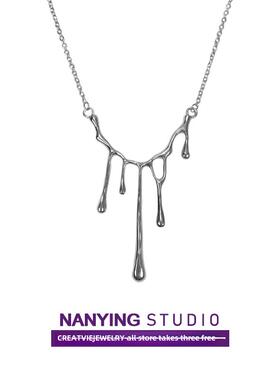 南英融化水滴流苏熔岩项炼小众在时尚冷风格嘻哈甜酷性感毛衣炼