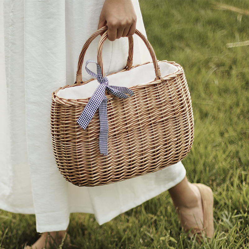 购物篮藤编野餐篮柳编手提篮竹篮子水果篮礼品篮尚尙家居菜篮子