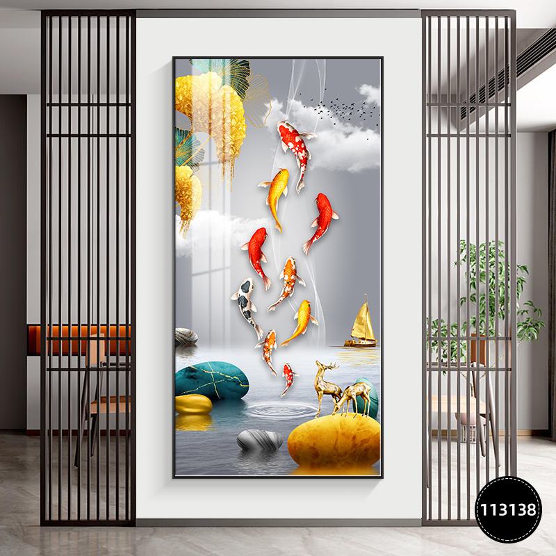 福禄图客厅入户玄关装饰画中式高端挂画过道走廊进门招财福禄壁画