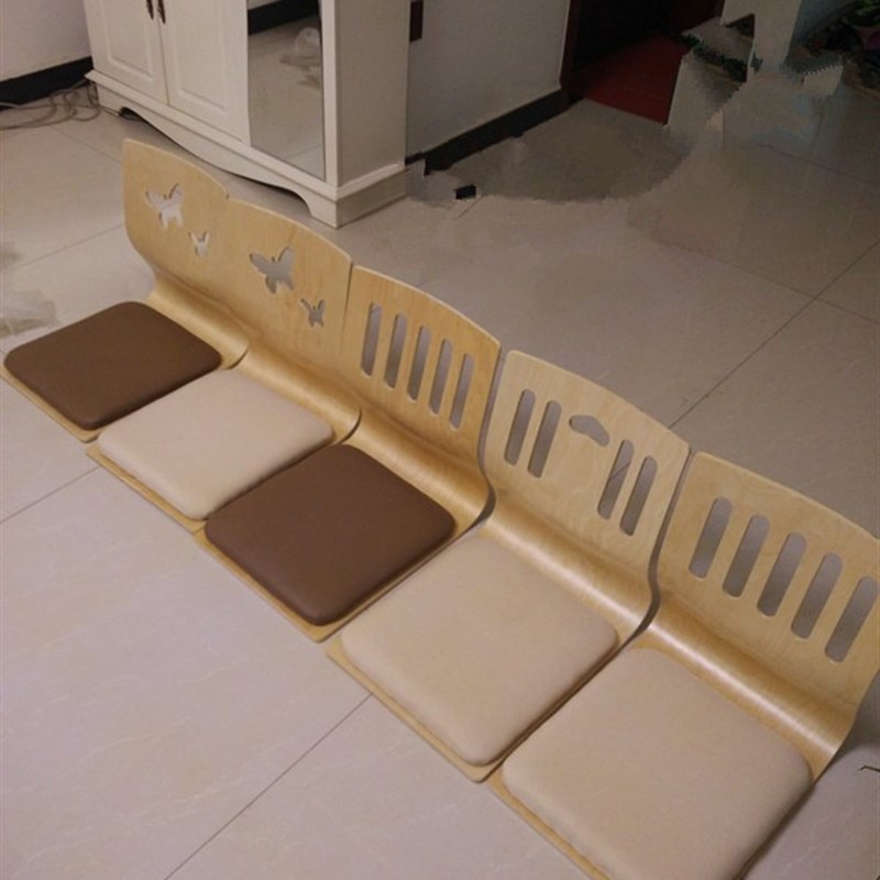 日韩榻榻米椅子实木和室椅床上靠背椅子无腿椅宿舍懒人椅飘窗座椅