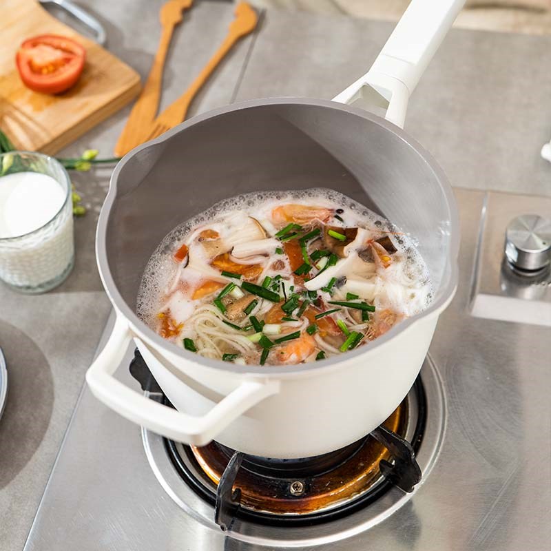 稀少!14CM超高陶瓷不粘深型奶锅/辅食锅 3.7L大容量 不挑炉灶