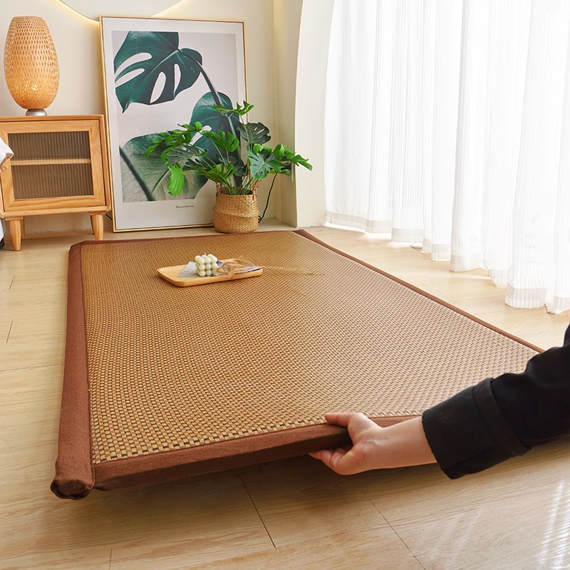 加厚凉席地垫睡觉打地铺榻榻米午睡垫床垫家用卧室冰藤席子软垫