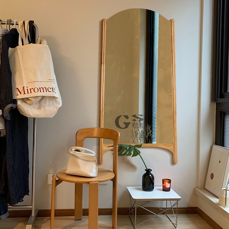 法式复古穿衣镜家用卧室轻奢落地全身镜壁挂玄关入户试衣镜子挂墙