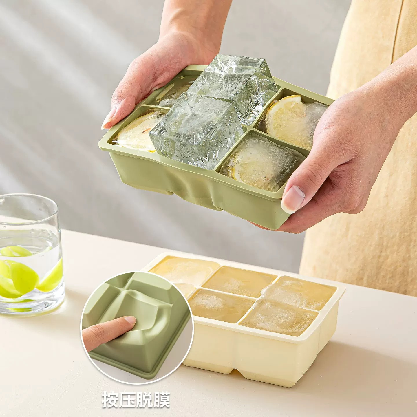 硅胶大号方冰制冰盒食品级家用