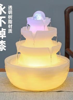 桌面流水生财摆件循环水办公室前台茶室小开 业礼品创意招财风水