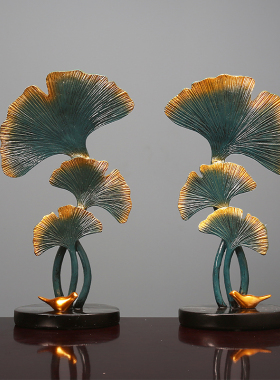 简约现代轻奢风银杏叶摆件 家庭家里客厅酒柜玄关办公室室内装饰