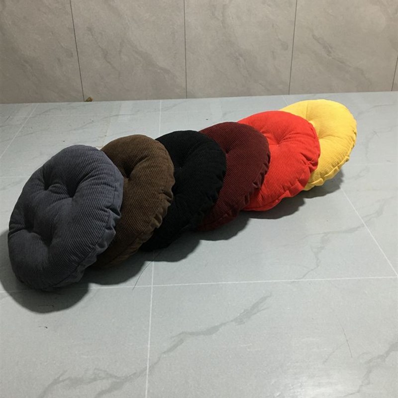 圆形坐垫家用防滑简约风实木凳子垫吧台椅藤编圆升降椅加厚坐垫罩