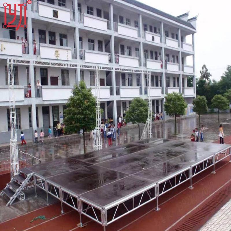 拼装弧形铝合金夹板舞台异形铝合金活动舞台木板舞台学校庆典舞台