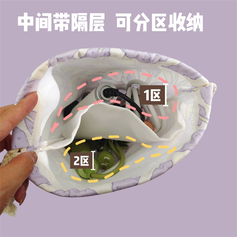 一次可收纳2个适用徕芬/戴森吹风机收纳袋蛋卷发棒直发梳夹板袋子