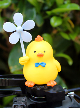 可爱小鸡风车竹蜻蜓鸡你太美电瓶自行汽车载电动摩托装饰品送闺蜜