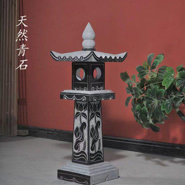 石灯笼日式庭院仿古电石灯户外别墅复古石灯塔景观仿古中式石头灯