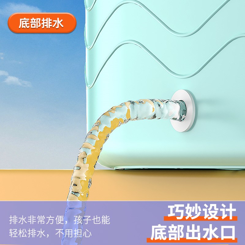 塑料儿童泡澡桶宝宝洗澡桶多功能收纳桶加厚浴室沐浴桶一件代发