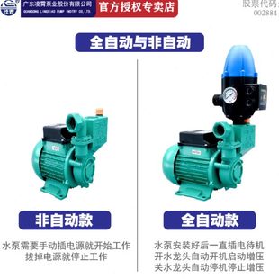 抽水泵 凌霄ZDB增压泵家用全自动220V自来水管道加压抽井水自吸式