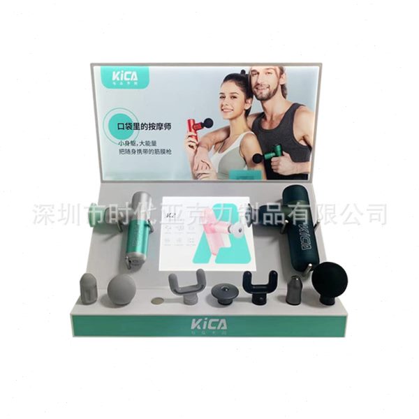 筋膜枪产品带灯展架生产  健身器材组合式桌面亚克力展架制作工厂