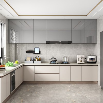 定制实木烤漆厨房包油烟机吊柜壁柜阳台柜烤漆柜门欧松柜门厨房