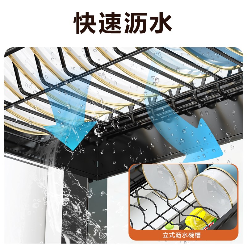 304不锈钢厨房水槽置物架水槽台面放碗碟沥水架多功能玩盘收纳架