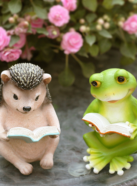 创意可爱个性卡通动物青蛙兔子摆件  花园客厅动物装饰工艺品摆设