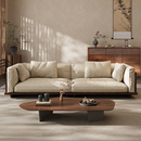 美学黑胡桃木 直排布艺客厅家用宋式 实木沙发客厅2025新款 新中式