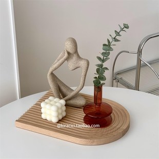 饰摆件干花插花迷你小花瓶花器 复古棕色玻璃花瓶ins风客厅桌面装