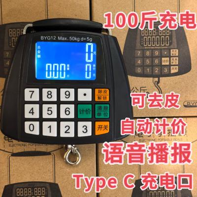 带语音自动计价手提电子秤充电弹簧秤小型手拿便携式高精度迷你秤