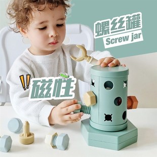 磁力螺丝钉玩具 拧螺丝螺母配对拼插早教益智动手能力训练玩具